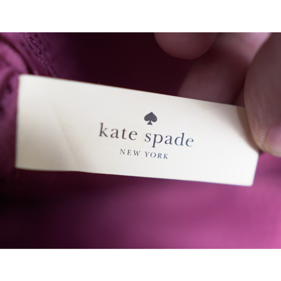 KATE SPADE Roselyn Hunts Burgundy Leather Tote Goat & Cowhide Feminine Corpcore - Picture 4 of 15